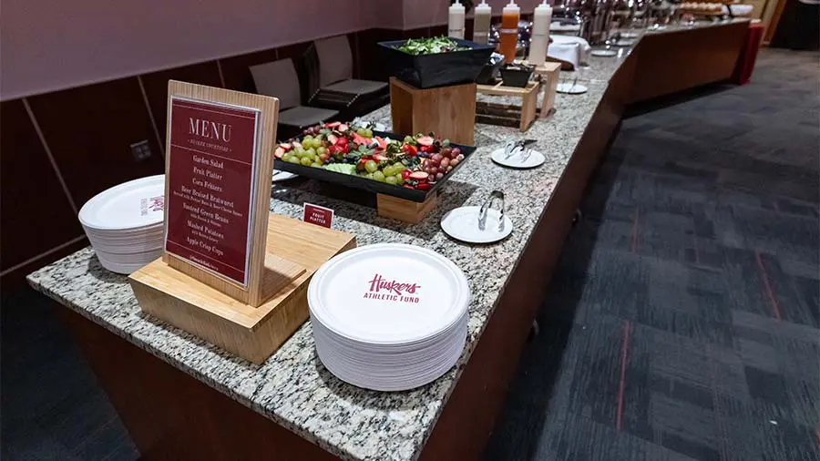 Counter full of food